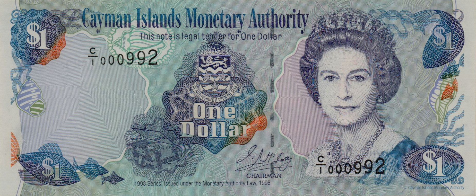 Cayman Island 1 1998 UNC P-21/a